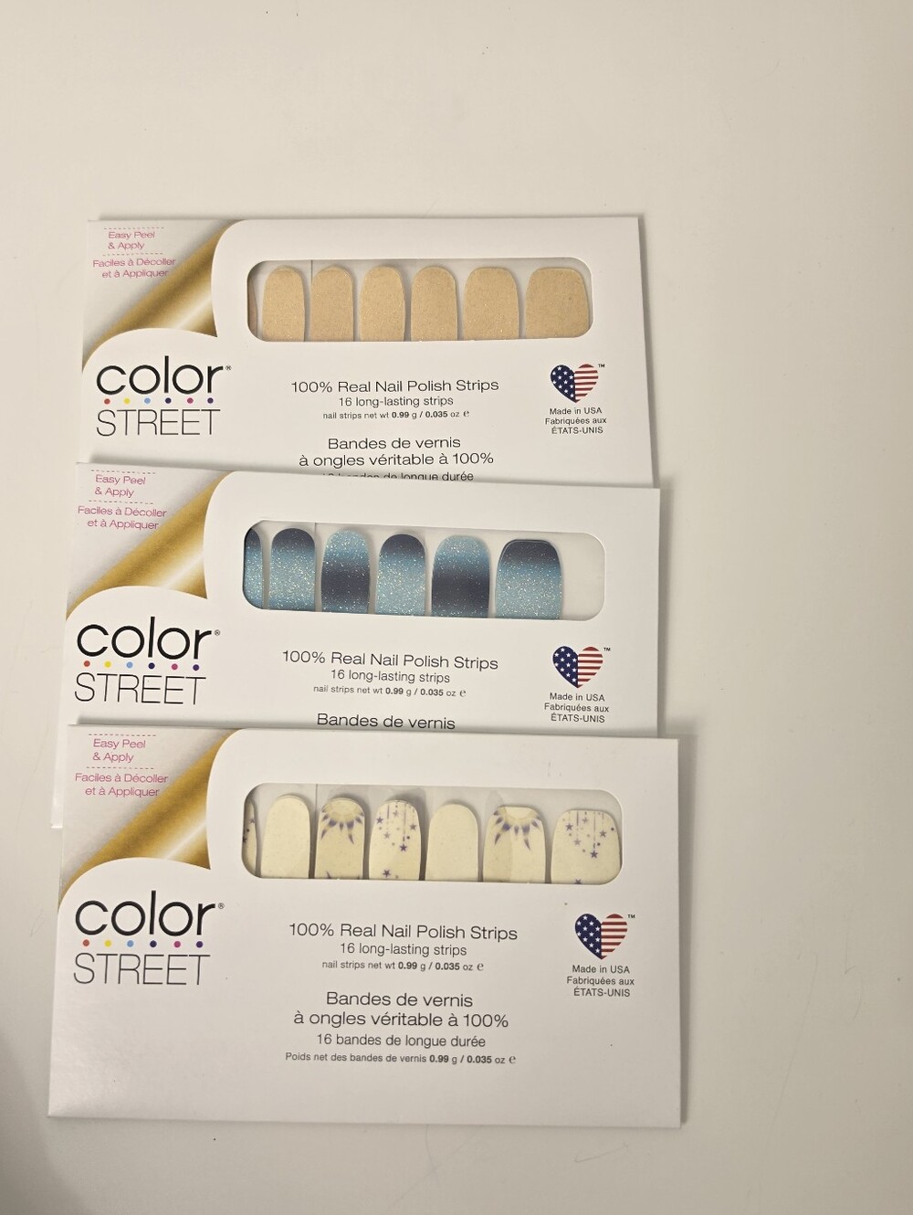 ​Color Street Nail Polish Strips Lot of 3 - Pop the Bubbly, Festival of Lights